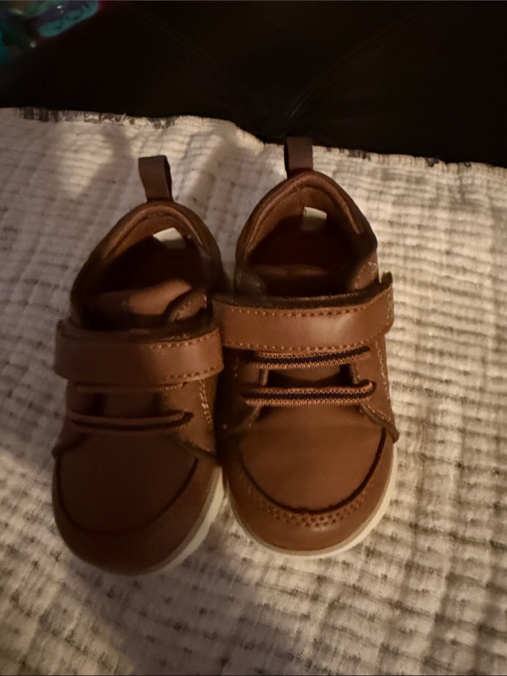 Stride Rite Brown Hook-and-Loop Baby Walker Shoes